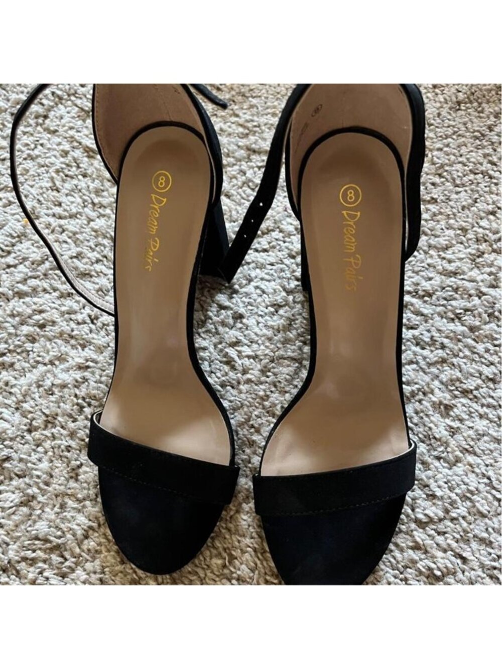 Dream Pairs black suede heels with ankle strap #heels #suede